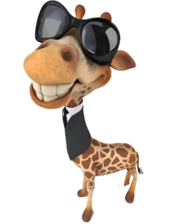 😎 Giraffe, Tier, Cartoon, Anzug, Sonnenbrille telegram sticker