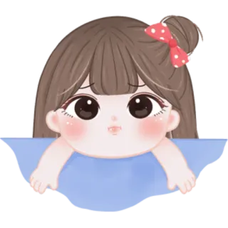 🎀 cartoon, girl, cute, sticker, illustration telegram sticker