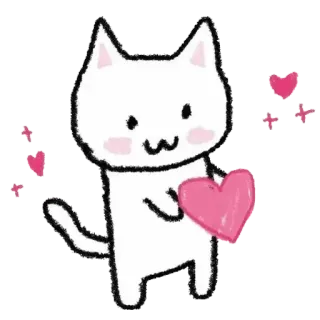 ❤️‍🩹 cat, heart, love, kawaii, cute, animal, sticker telegram sticker