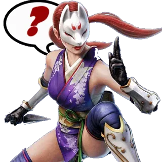 ❓ Kunimitsu Tekken Kunimitsu, Tekken, Ninja, Petarung, Topeng rubah, Karakter video game telegram sticker