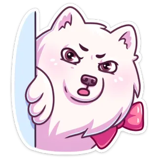 😡 cachorro, fofo, animal de estimação, animal, desenho animado, adesivo, fofo, laço telegram sticker
