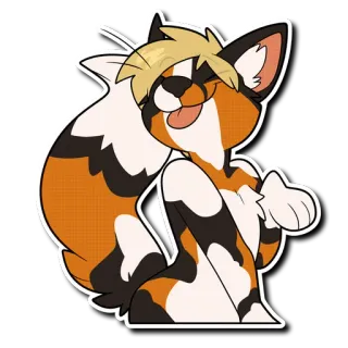 😋 Furry, Chat, Anthropomorphe, Cartoon, Animal, Sticker telegram sticker
