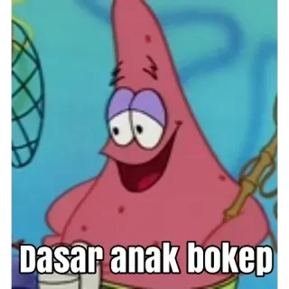 😈 Patrick Star SpongeBob SquarePants Dasar anak bokep patrick star, cartoon, spongebob, profanity, meme telegram sticker
