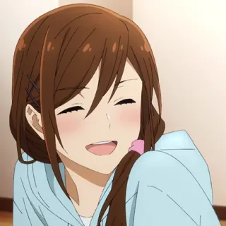 ✏️ Anime, Horimiya, garota, fofa, sorrindo, personagem telegram sticker