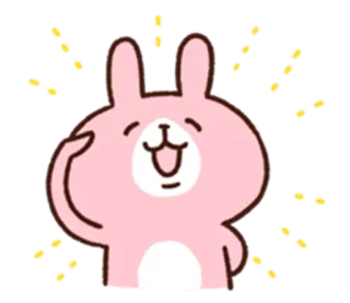 ️ 토끼, 인사, 귀여운, 분홍색, 애니메이션, 만화 telegram sticker