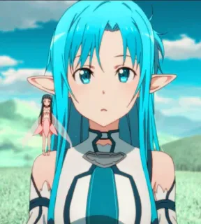 😮 Asuna Sword Art Online Anime, Kreskówka, Dziewczyna, Elf, Sword Art Online, Asuna, Postać telegram sticker