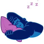 😴 กอริลลา, กล้ามเนื้อ, ความแข็งแรง, สัตว์, การ์ตูน, สีน้ำเงิน, สีชมพู whatsapp sticker