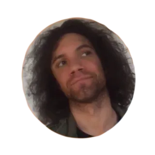 😄 homme, portrait, personne, portrait rapproché, cheveux bouclés telegram sticker