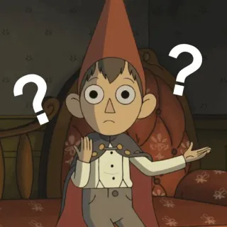 🍫 Wirt Over the Garden Wall 花园墙外, 卡通, 沃特, 困惑, 问号, 动画 telegram sticker