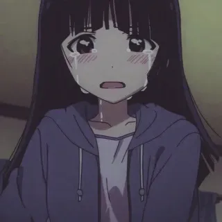 😭 Anime, Piangere, Triste, Ragazza, Emozionale, Lacrime telegram sticker
