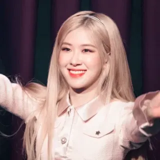 🌹 Rose kpop, cantante, pelo rubio, rosa, blackpink, mujer whatsapp sticker