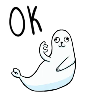 👌 OK печать, ок, согласие, одобрение, мультяшное животное telegram sticker