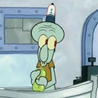 ⚓️ Squidward Tentacles Spongebob Squarepants Carlo, Bob l'éponge, Dessin animé, Nickelodeon, Calamar telegram sticker