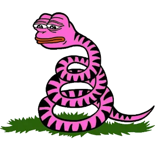 🐍 Pepe the Frog Pepe o Sapo, cobra, meme, cultura da internet telegram sticker