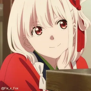 🙂 @Fix_x_Fox 动漫, 女孩, 可爱, 微笑, 角色 telegram sticker