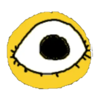 👁 Auge, Gelb, Cartoon telegram sticker