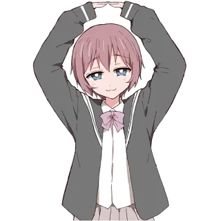 🙆‍♀ anime, cute, girl, school uniform telegram sticker