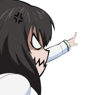 😡 anime, angry, middle finger, cartoon, offensive telegram sticker