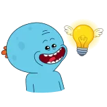 🤔 Mr. Meeseeks Rick and Morty Dibujos animados, Animación, Divertido, Ciencia ficción, Animación para adultos, Bombilla telegram sticker