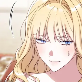 🖤 animé, femme, cheveux blonds, suffisant telegram sticker