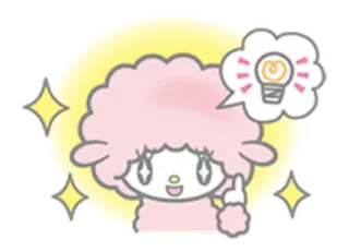 😲 desenho animado, ovelha, lâmpada, ideia, fofo telegram sticker