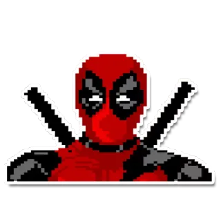 👺 Deadpool Deadpool, Marvel, Superhero, Pixel art, Sticker, Comic book telegram sticker