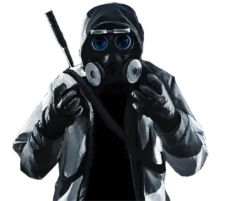 😡 máscara de gás, arma, capuz, luvas, militar telegram sticker