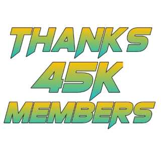 🙏 THANKS 45K MEMBERS thanks, members, 45k, celebration, community, achievement whatsapp sticker