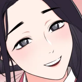 ♥️ mulher, menina, desenho animado, sorrindo, feliz, rosto, anime telegram sticker