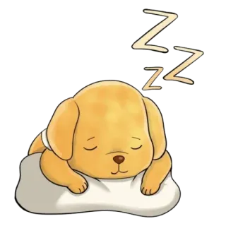 😴 cachorro, filhote, dormindo, fofo, desenho animado, zz, descanso, soneca whatsapp sticker