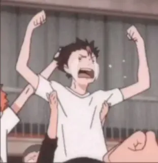 😭 Nishinoya Yu Haikyuu!! Anime, Haikyuu, Nishinoya, Weinend, Feiern, Glücklich telegram sticker