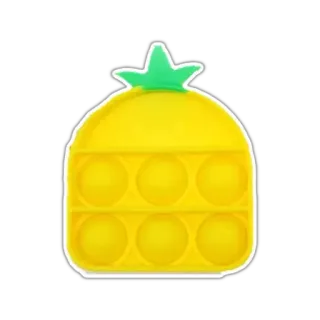 🍍 ananas, pop it, fidget toy, giocattolo sensoriale, giallo, verde whatsapp sticker