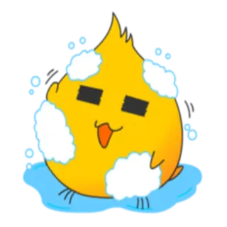 🛁 Эмодзи, Каваий, Милый, Желтый, Вода, Выражение telegram sticker