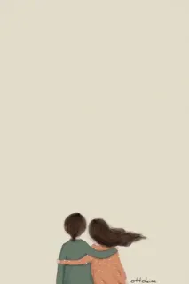 👭 дружба, объятие, пара, любовь, вместе, искусство, иллюстрация telegram sticker