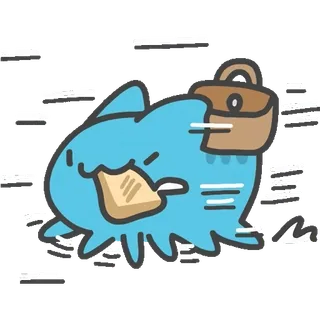 🏃 shark, cartoon, cute, animal, lunchbox, bread telegram sticker