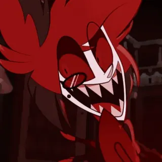 🧨 Alastor Hazbin Hotel demone, rosso, radio, cattivo, cartone animato telegram sticker