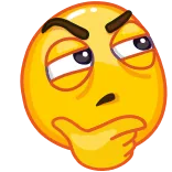 🤔 réflexion, emoji, penser, jaune whatsapp sticker