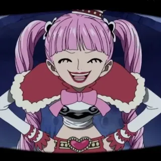 🐰 Perona One Piece Anime, Cartone animato, Capelli rosa, Sorridendo, Perona, One Piece whatsapp sticker