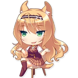 👐 anime, chibi, girl, cute, catgirl whatsapp sticker