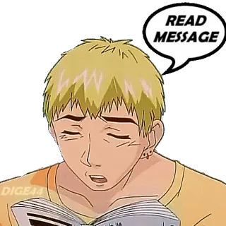 📫 READ MESSAGE reading, message, anime, character, book telegram sticker