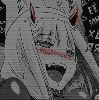 😂 Zero Two Anime, Zero Two, Darling in the Franxx, Fan art, Sticker whatsapp sticker