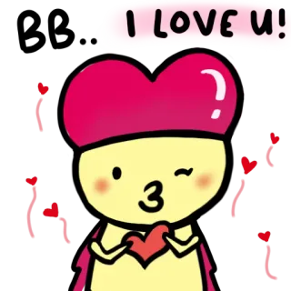 😘 I LOVE U! รัก, หัวใจ, น่ารัก, การ์ตูน, ความรักใคร่, ความสัมพันธ์ telegram sticker
