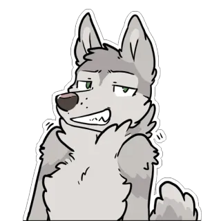🤷‍♂️ Wolf, Furry, Zelfgenoegzaam, Dier, Cartoon telegram sticker
