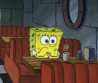 🤙 Spongebob Squarepants мультфильм, Спанч Боб, ожидание, грустный, скучно, ресторан telegram sticker
