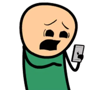 😳 难过, 卡通, 角色, 担心, Cyanide and Happiness whatsapp sticker