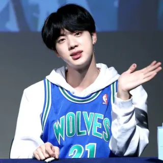 🐹 Jin K-Pop, Sänger, Idol, Promi, Basketball, Trikot, Sport telegram sticker