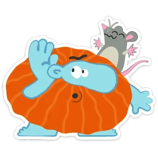 👂 Мультфильм, Монстр, Крыса, Смешной, Милый, Наклейка, Персонаж, Животное telegram sticker