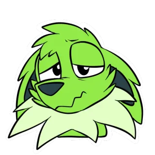 😕 Dibujo animado, Animal, Verde, Pegatina, Perro whatsapp sticker