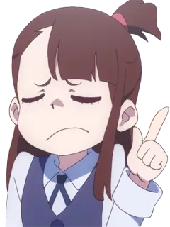 😑 Atsuko Kagari Little Witch Academia Anime, Mädchen, Cartoon, Schüler, Hexe, Magie whatsapp sticker