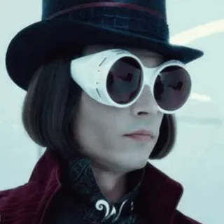 🎩 Willy Wonka Charlie and the Chocolate Factory willy wonka, schokoladenfabrik, johnny depp, filmfigur, fantasy, kinderfilm telegram sticker